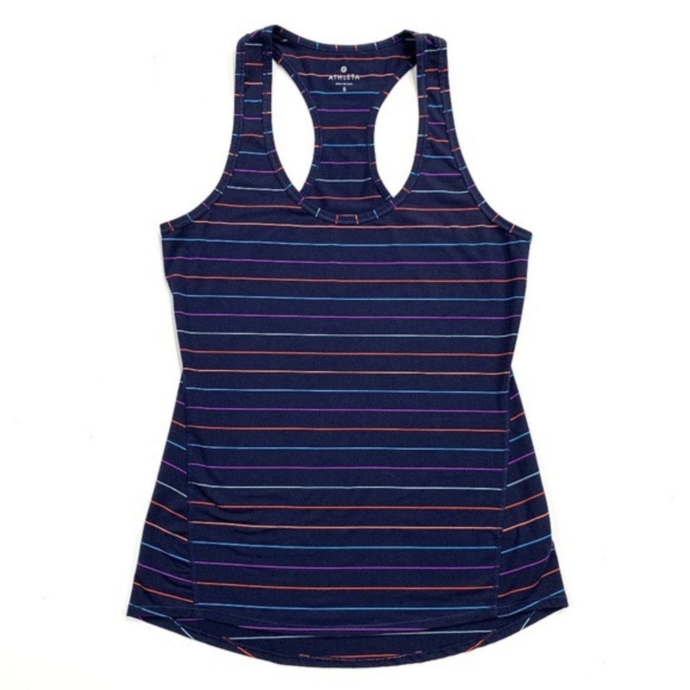 Athleta Navy Stripe Racerback Tank